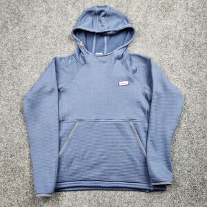 Fayettechill Hoodie Womens XS Blue Waffle Knit Pullover Polartec USA Kangaroo